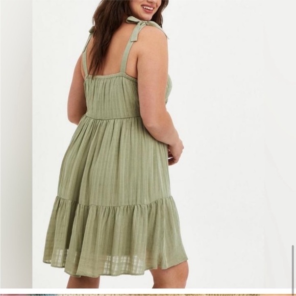 Torrid Olive Button-Down Mini Dress - Picture 2 of 8